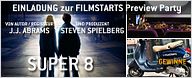 Einladung zur FILMSTARTS-Preview-Party von "Super 8"