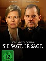 Poster der Sie sagt. Er sagt.