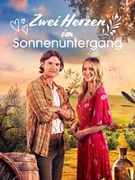 Poster der Zwei Herzen im Sonnenuntergang