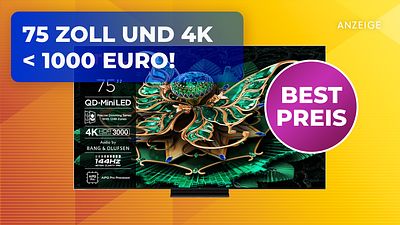 bild aus der news 75-Zoll-TV mit 4K und 144Hz für unter 1.000 Euro: unschlagbares Schnäppchen bei MediaMarkt