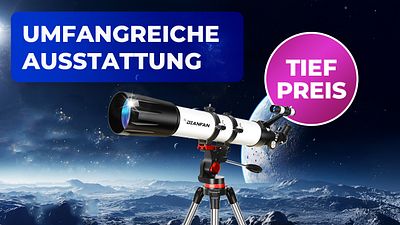 bild aus der news Mit diesem Amazon-Schnäppchen sind die Sterne zum Greifen nah: Sichert euch jetzt ein top-bewertetes Einsteiger-Teleskop mit massig Extras!