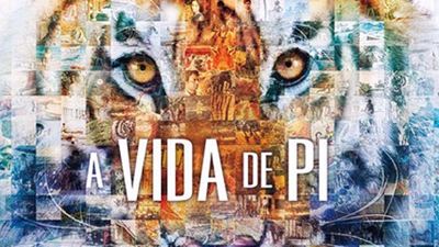 Beeindruckendes Mosaik-Poster für Ang Lees "Life of Pi: Schiffbruch mit Tiger"