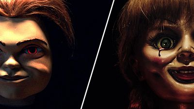bild aus der news "Child's Play" vs. "Annabelle 3": Wunderbar fieses Poster zum großen Horror-Puppen-Showdown