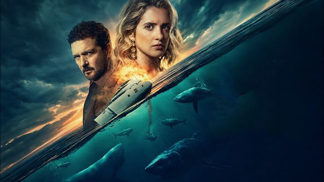 bild aus der news Von oben Verbrecher, von unten Haie: Der erste Trailer zu "Above & Below" bietet Antonio Banderas und die Hölle auf See