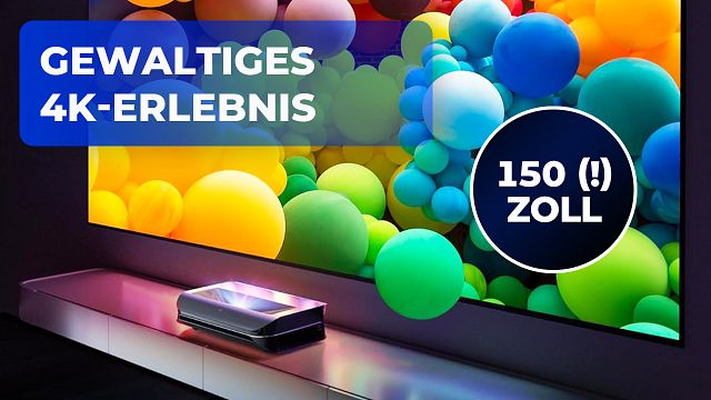 bild aus der news Dieser 4K-Laser-Beamer mit gewaltigem 150-Zoll-Bild ist randvoll mit Technik – von Dolby Vision & Atmos bis Active 3D