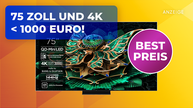 bild aus der news 75-Zoll-TV mit 4K und 144Hz für unter 1.000 Euro: unschlagbares Schnäppchen bei MediaMarkt