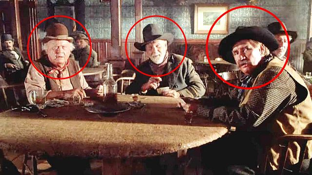 bild aus der news Wenn ihr "Zurück in die Zukunft 3" bei 27 Minuten und 50 Sekunden stoppt, entdeckt ihr drei absolute Legenden des Western-Kinos