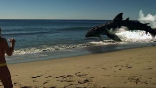 bild aus der news Deutscher Trailer zu "Sand Sharks": Prähistorische Haie meucheln Party-People