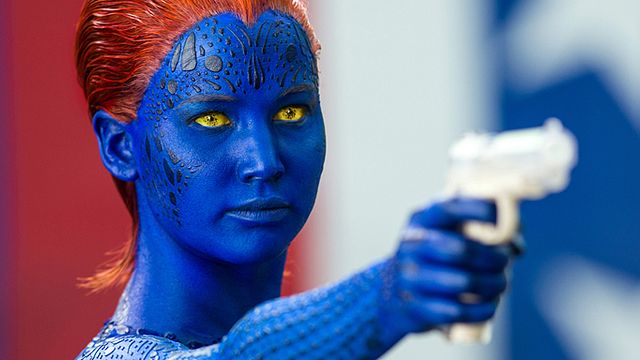 bild aus der news Entwarnung: Jennifer Lawrence trägt auch in "X-Men: Apocalypse" ihr blaues Mystique-Make-up