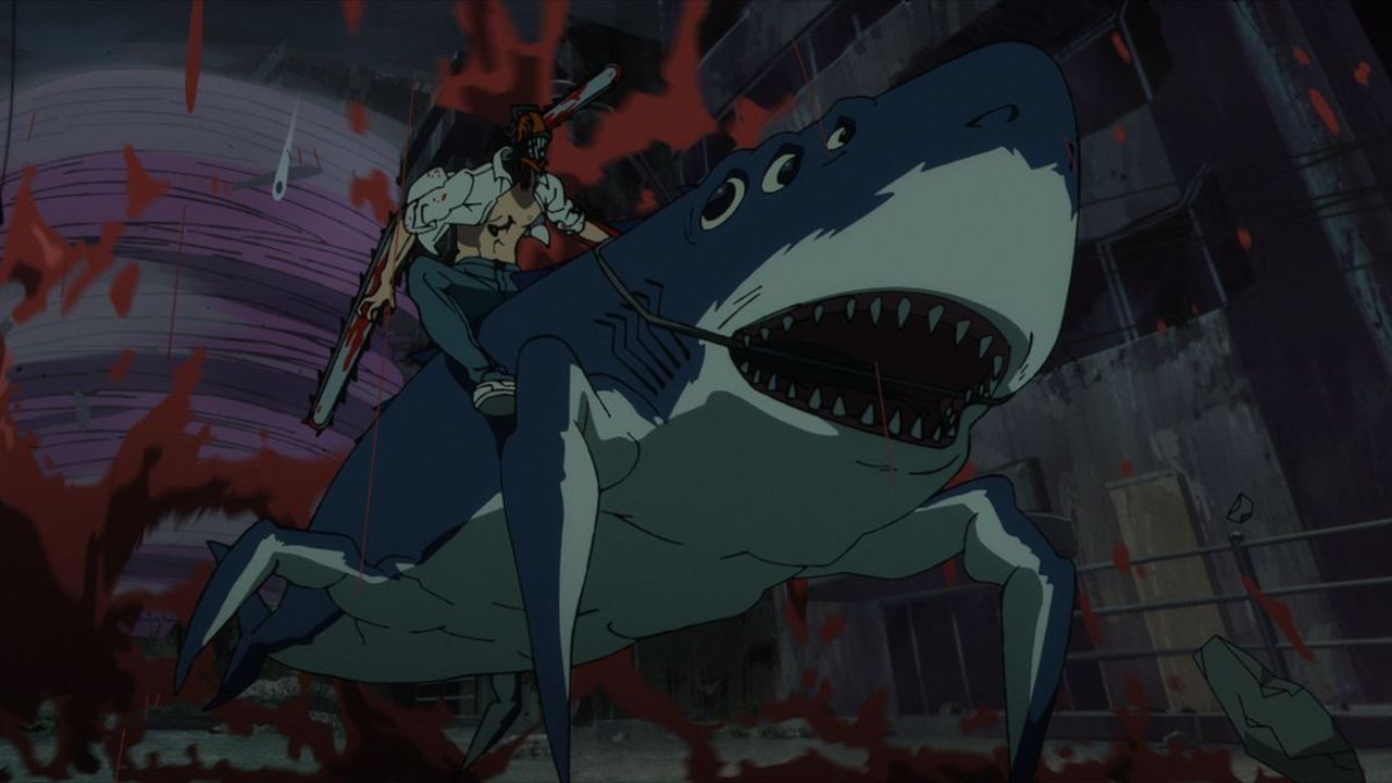 Das einzig wahre „Haustier“ für den Chainsaw Man: ein fliegender Hai mit sechs Augen! 