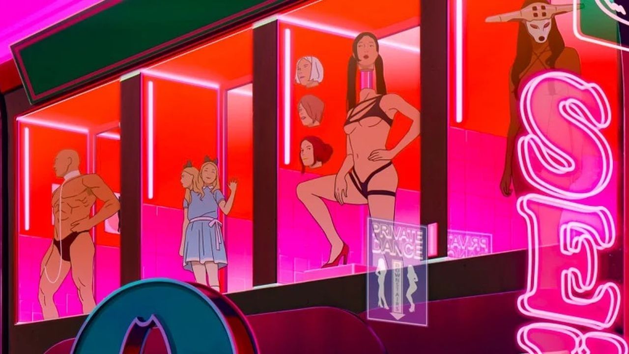 „Mars Express“ ist ein Animationsfilm für Erwachsene – und das nicht nur wegen solcher Settings.