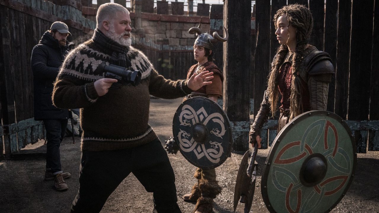 Dean DeBlois (links) am Set von 