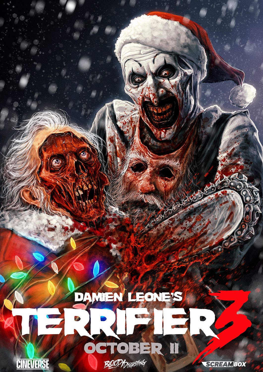 T-shirt Unisex Poster Film Terrifier – Gildan – Cotone – Nero O Bianco