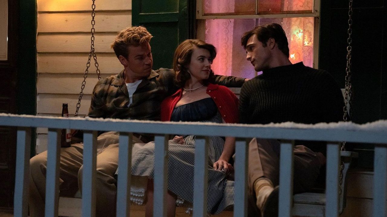 Muriel, ihr Ehemann Lee und ihr Schwager Julius (Jacob Elordi) stellen sich gegen die einengende heteronormative Logik der 1950er Jahre.