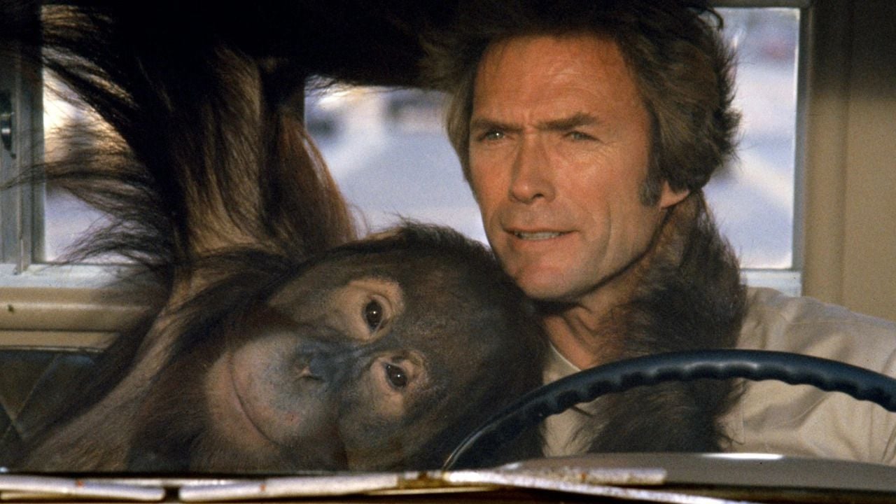 Clint Eastwood und Orang-Utan Clyde in