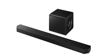 Atmos-Soundbar von Samsung mit Subwoofer