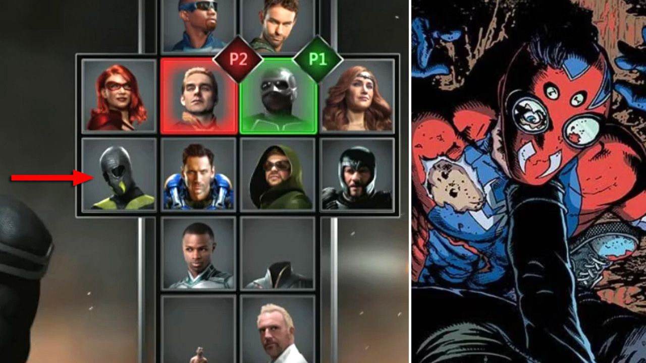 Webweaver im Serien-Videospiel (links) und in den „The Boys“-Comics (rechts)