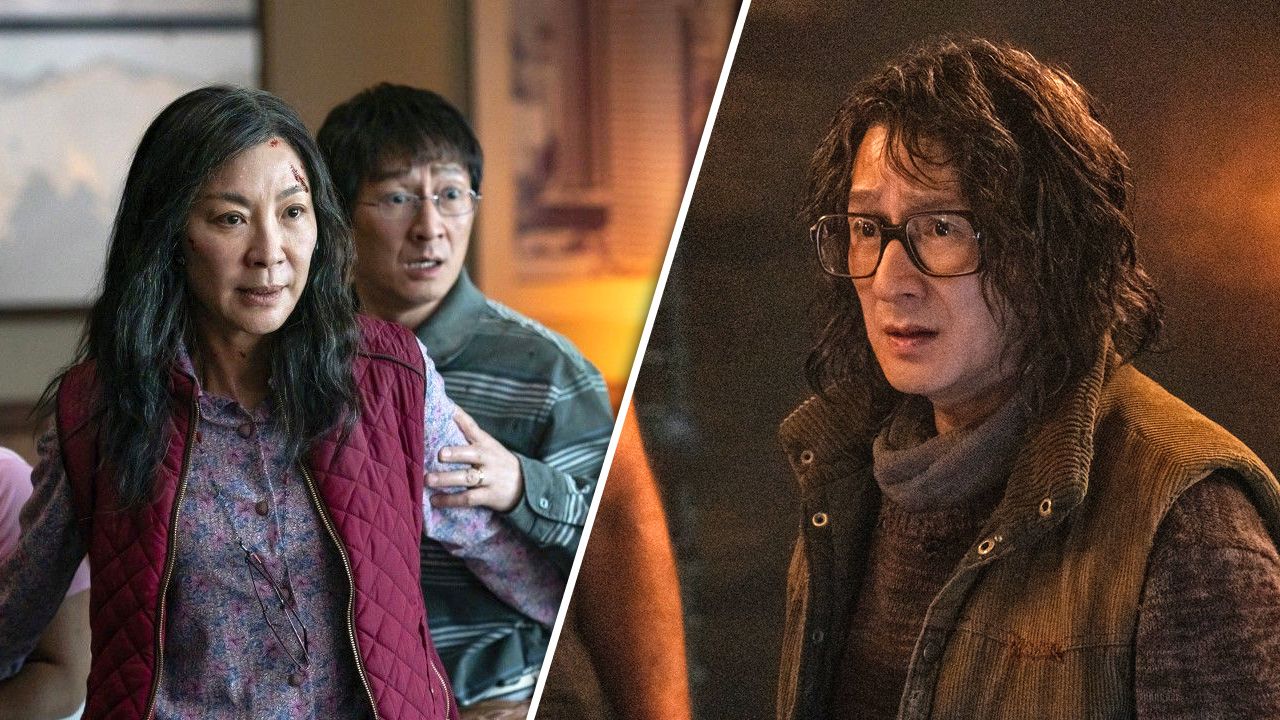 links: Michelle Yeoh und Ke Huy Quan in „Everything Everywhere All At Once“, rechts: Ke Huy Quan in „The Electric State“