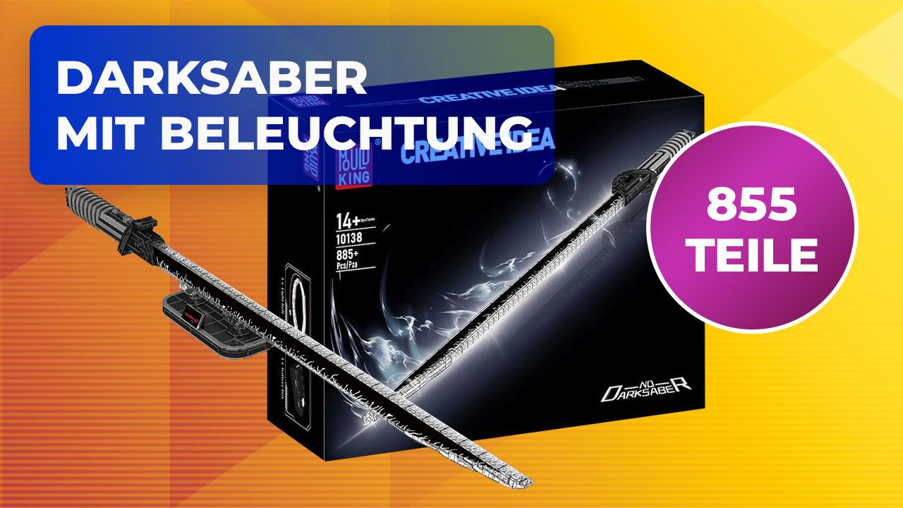 Jetzt könnt ihr euch über Mandalore erheben: Dieses Darksaber aus Klemmbausteinen ist sogar beleuchtet!