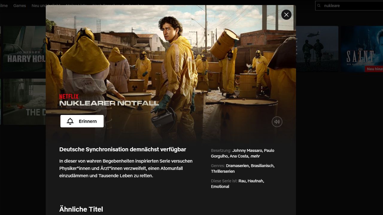 Screenshot der Netflix-Seite zu 