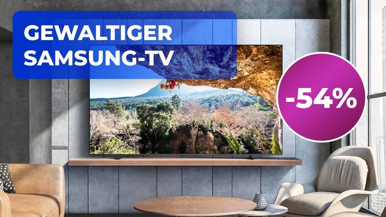 Ein Samsung-TV wie eine Schrankwand! Ist euer Wohnzimmer groß genug für dieses Monster von einem 4K-Fernseher?