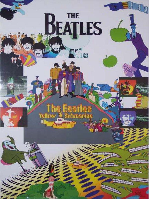 Affiche De Cinéma Vintage THE BEATLES - Yellow Submarine (1968) Poster #343