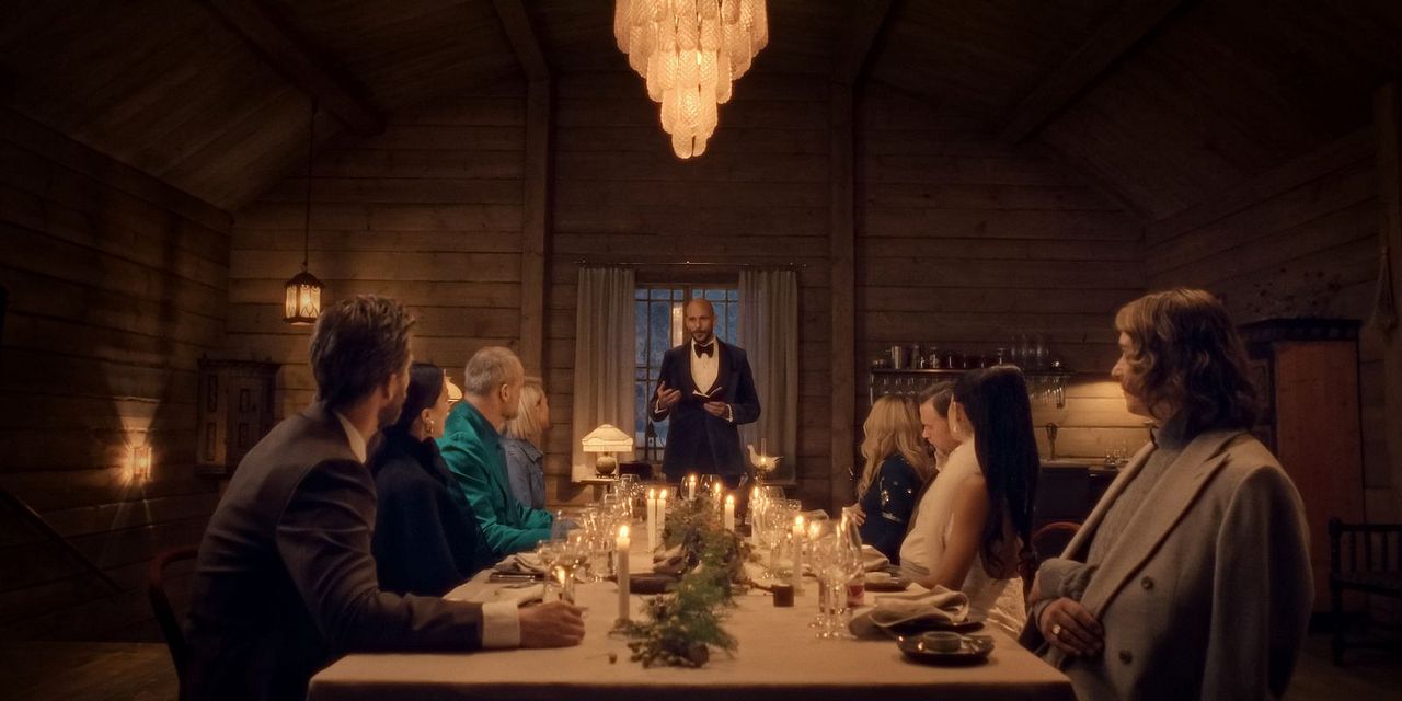 Der Schneesturm : Bild Aliette Opheim, Gustaf Skarsgård, Filip Berg, Josephine Bornebusch, Johan Rheborg, Gizem Erdogan, Nils Wetterholm