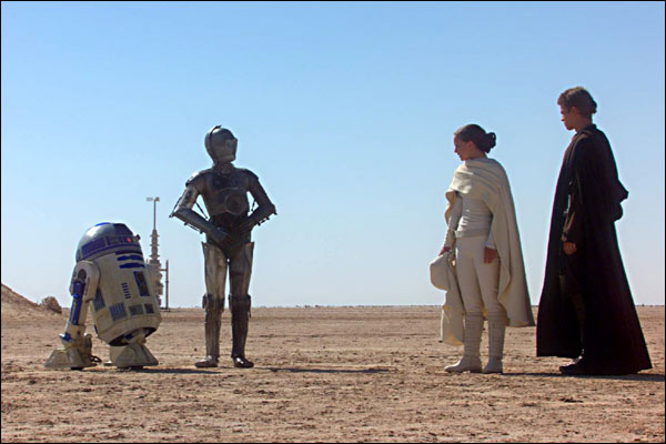 Star Wars: Episode II - Angriff der Klonkrieger : Bild Kenny Baker, Natalie Portman, Anthony Daniels, Hayden Christensen