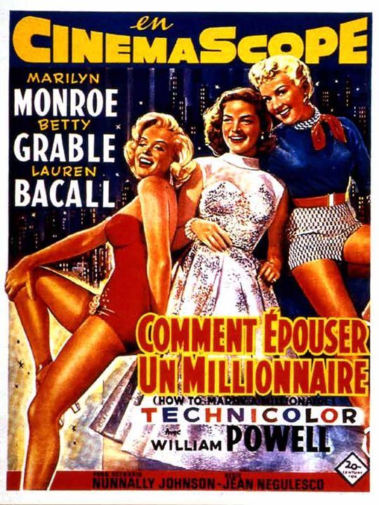 Wie angelt man sich einen Millionär? : Kinoposter Jean Negulesco, Betty Grable