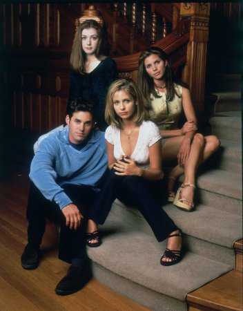 Bild Charisma Carpenter, Nicholas Brendon, Sarah Michelle Gellar, Alyson Hannigan