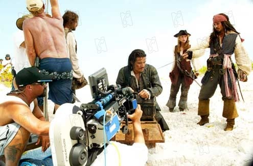 Pirates of the Caribbean - Fluch der Karibik 2 : Bild Gore Verbinski, Johnny Depp, Keira Knightley, Orlando Bloom