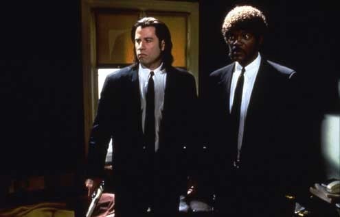 Pulp Fiction : Bild John Travolta, Samuel L. Jackson, Quentin Tarantino