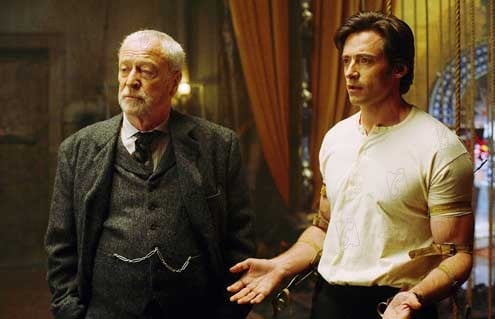 Prestige - Die Meister der Magie : Bild Michael Caine, Christopher Nolan, Hugh Jackman