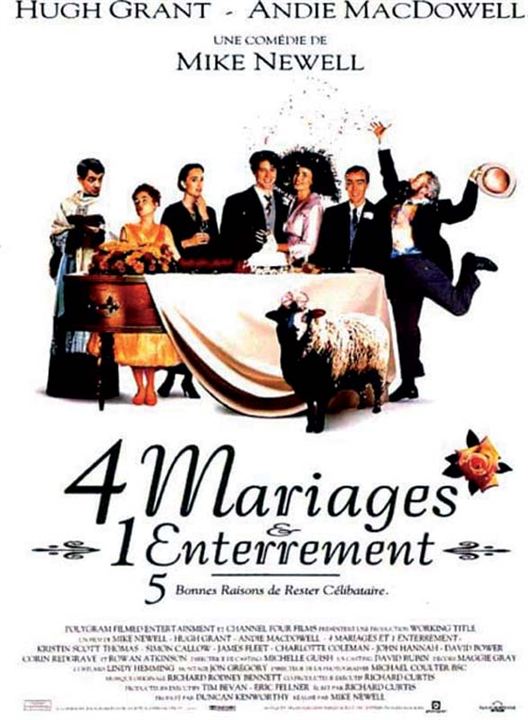 Vier Hochzeiten und ein Todesfall : Kinoposter Rowan Atkinson, John Hannah, Simon Callow