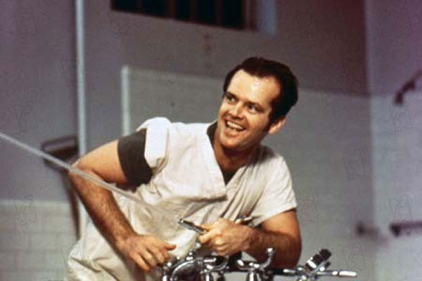 Einer flog über das Kuckucksnest : Bild Milos Forman, Jack Nicholson