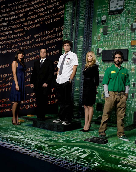 Bild Yvonne Strahovski, Zachary Levi, Sarah Lancaster, Joshua Gomez, Adam Baldwin