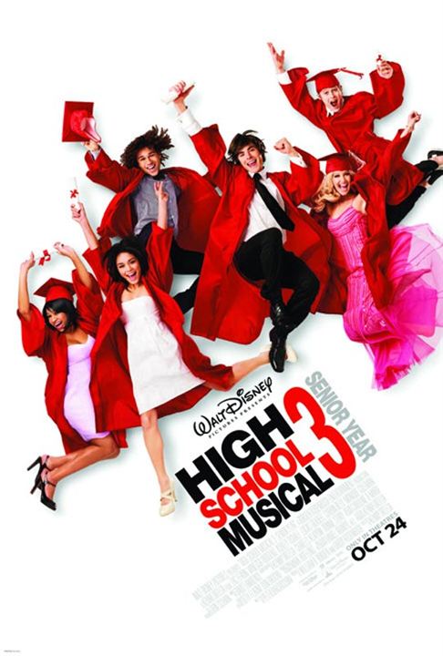 High School Musical 3 : Kinoposter Monique Coleman, Lucas Grabeel, Kenny Ortega, Corbin Bleu