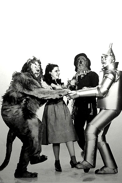 Der Zauberer von Oz : Bild Jack Haley, Ray Bolger, Bert Lahr, Judy Garland, Victor Fleming