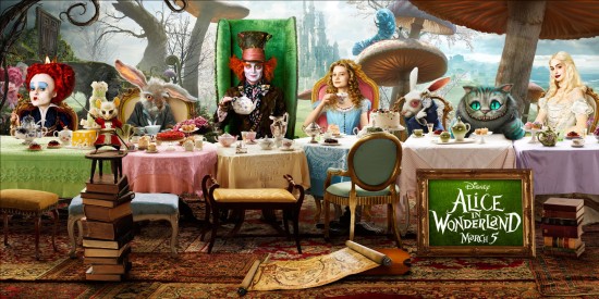 Alice im Wunderland : Bild Johnny Depp, Mia Wasikowska, Helena Bonham Carter, Anne Hathaway