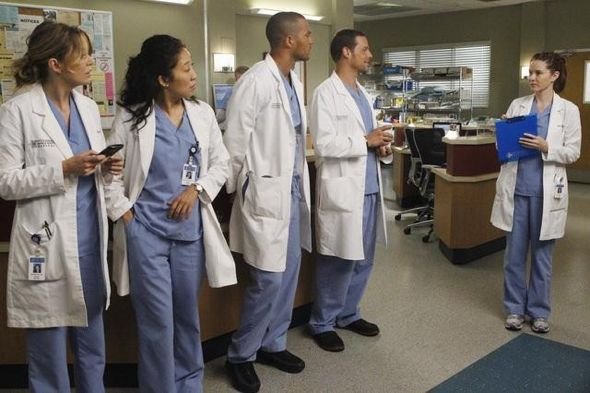 Grey's Anatomy - Die jungen Ärzte : Bild Jesse Williams, Sandra Oh, Justin Chambers (I), Ellen Pompeo, Sarah Drew