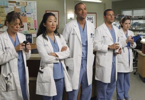 Grey's Anatomy - Die jungen Ärzte : Bild Jesse Williams, Sandra Oh, Justin Chambers (I), Ellen Pompeo, Sarah Drew