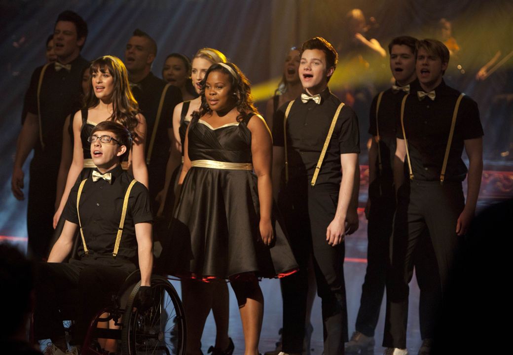 Glee : Bild Dianna Agron, Chris Colfer, Mark Salling, Amber Riley, Kevin McHale, Chord Overstreet, Damian McGinty, Naya Rivera, Lea Michele, Cory Monteith