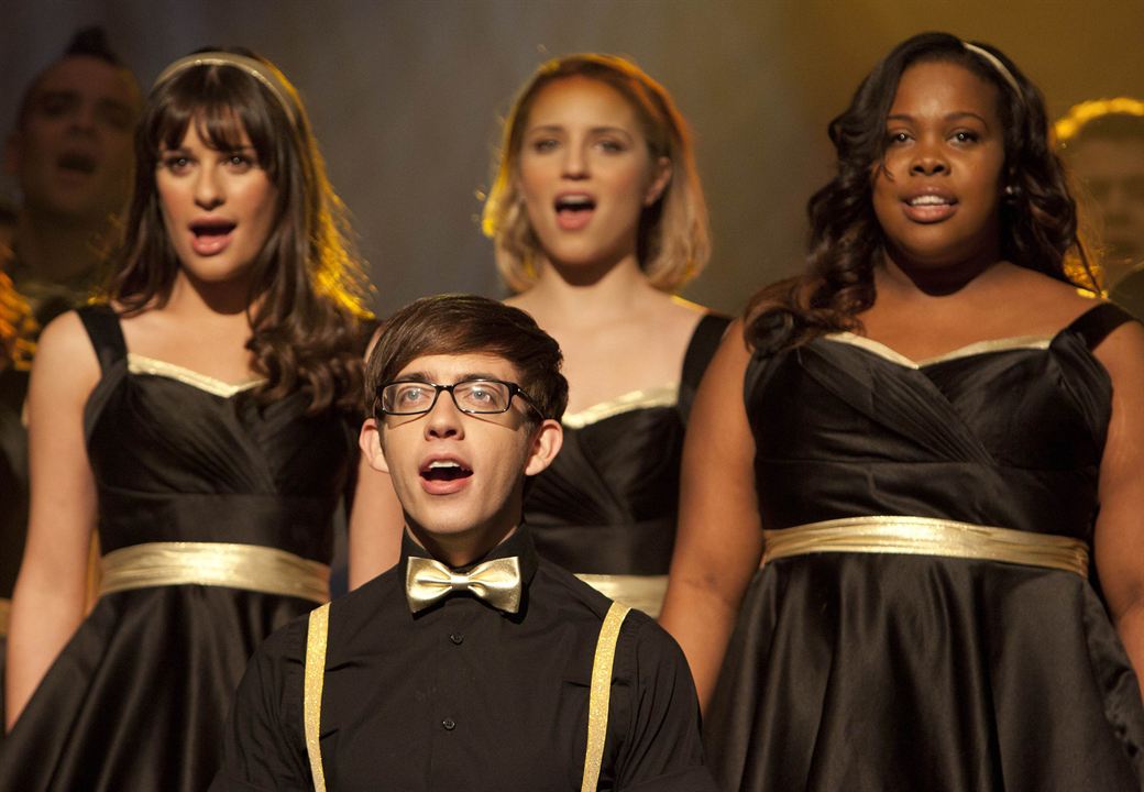 Glee : Bild Kevin McHale, Dianna Agron, Mark Salling, Amber Riley, Lea Michele