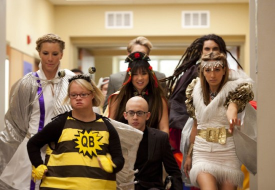 Glee : Bild Jenna Ushkowitz, Lauren Potter (V), Heather Morris, Kevin McHale, Vanessa Lengies