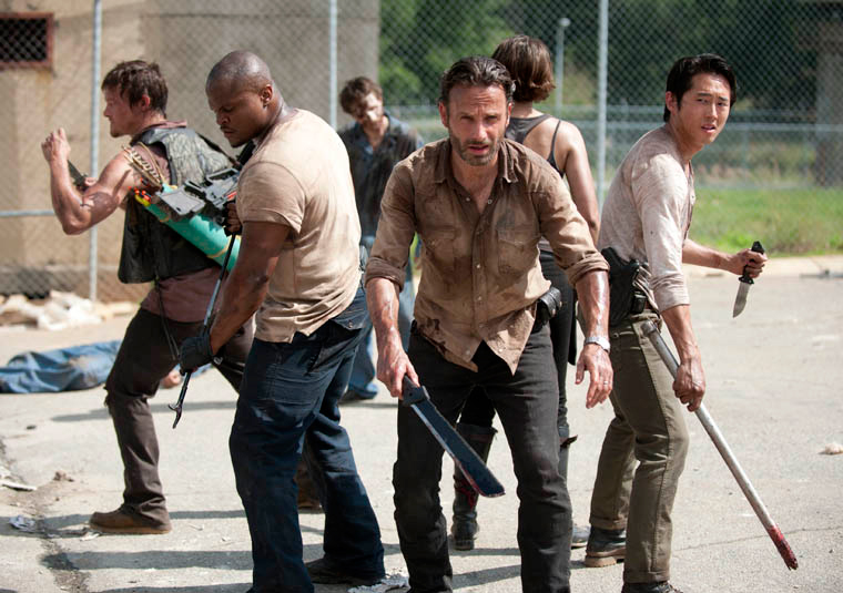 The Walking Dead : Bild Norman Reedus, Steven Yeun, IronE Singleton, Andrew Lincoln, Lauren Cohan