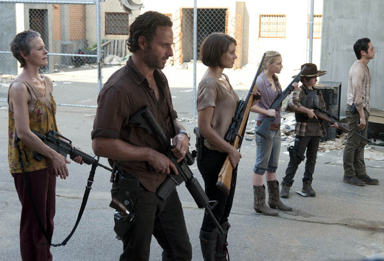 The Walking Dead : Bild Melissa McBride, Lauren Cohan, Emily Kinney, Steven Yeun, Chandler Riggs, Andrew Lincoln