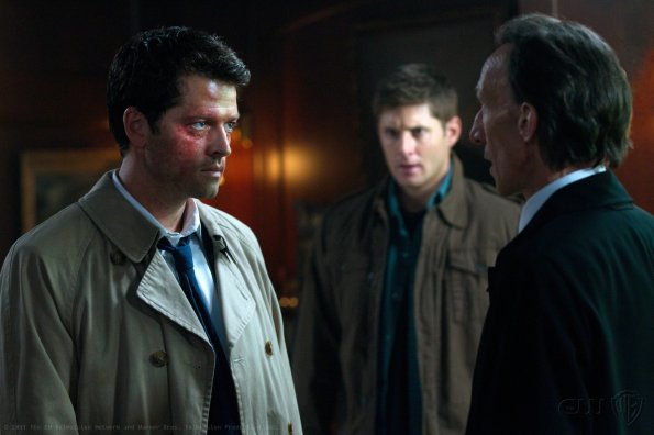 Supernatural : Bild Misha Collins, Julian Richings, Jensen Ackles