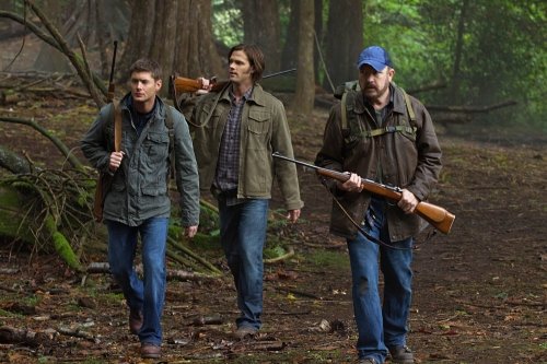 Supernatural : Bild Jared Padalecki, Jensen Ackles, Jim Beaver