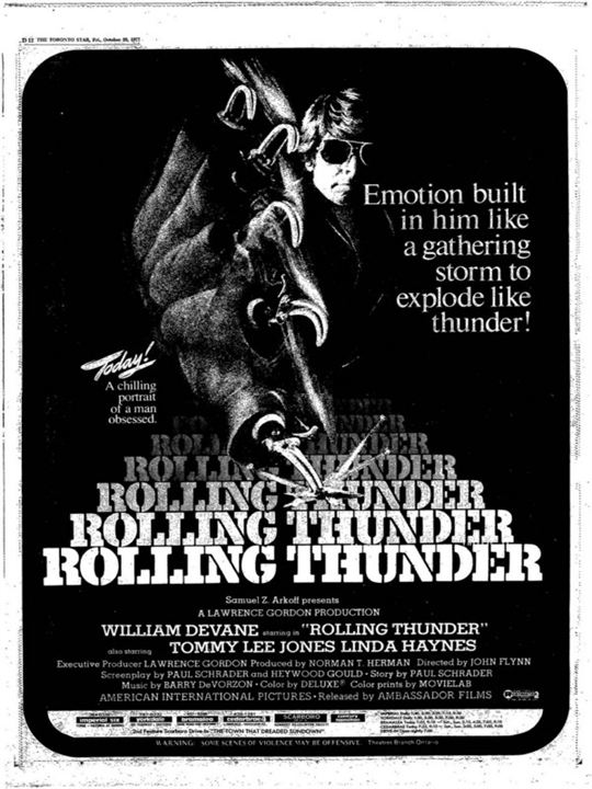 Der Mann mit der Stahlkralle - Rolling Thunder : Kinoposter