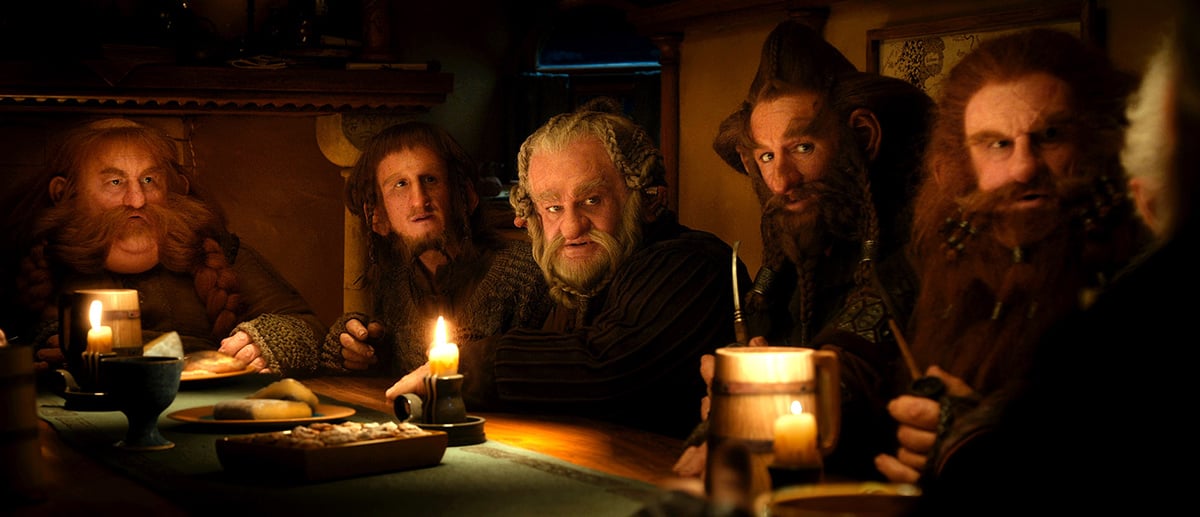 Der Hobbit: Eine unerwartete Reise : Bild Jed Brophy, Peter Hambleton, Adam Brown, Mark Hadlow, Stephen Hunter
